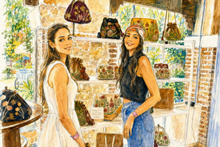 Lyska and Chloé, the two founders of Atelier Esmé, in their boutique