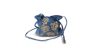 Amaya Blue Jeans embroidered denim handbag
